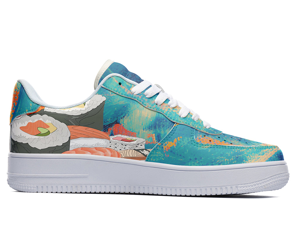 Sushi Sneakers: Sushi Pattern Court Sneakers