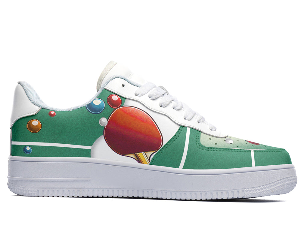 Ping Pong Sneakers: Ping Pong Paddle Pattern Court Sneakers