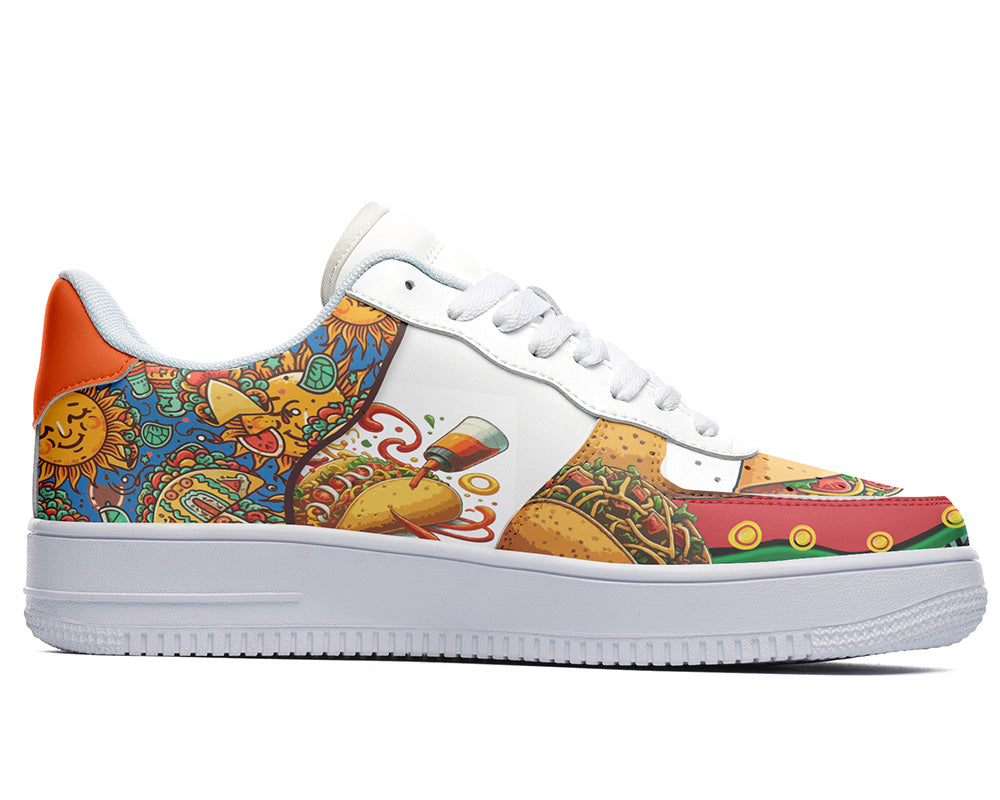 Taco Sneakers: Taco Pattern Court Sneakers