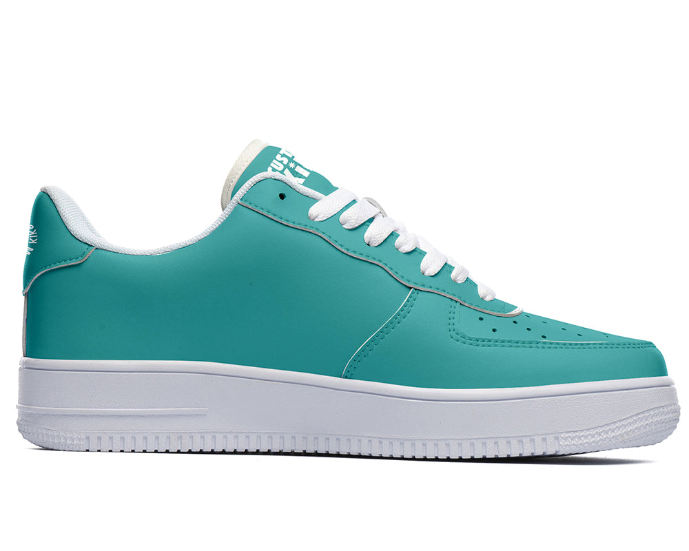 Teal Sneakers: Solid Teal Color Court Sneakers