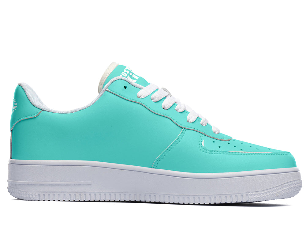 Turquoise Sneakers: Solid Turquoise Court Sneakers