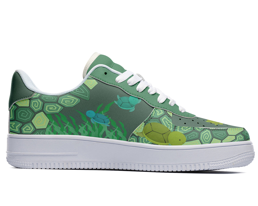 Turtle Sneakers: Turtle Pattern Court Sneakers