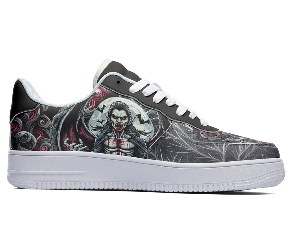 Vampire Sneakers: Vampire Illustration Court Sneakers