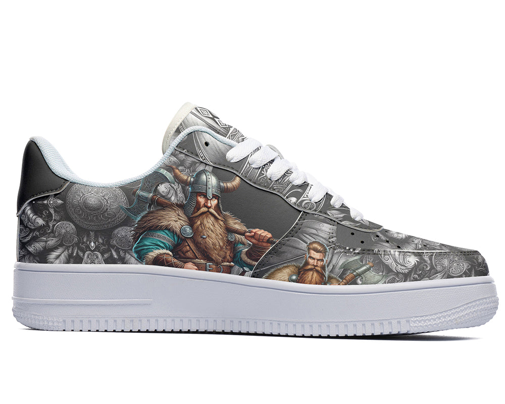 Viking Sneakers: Viking Illustration Court Sneakers