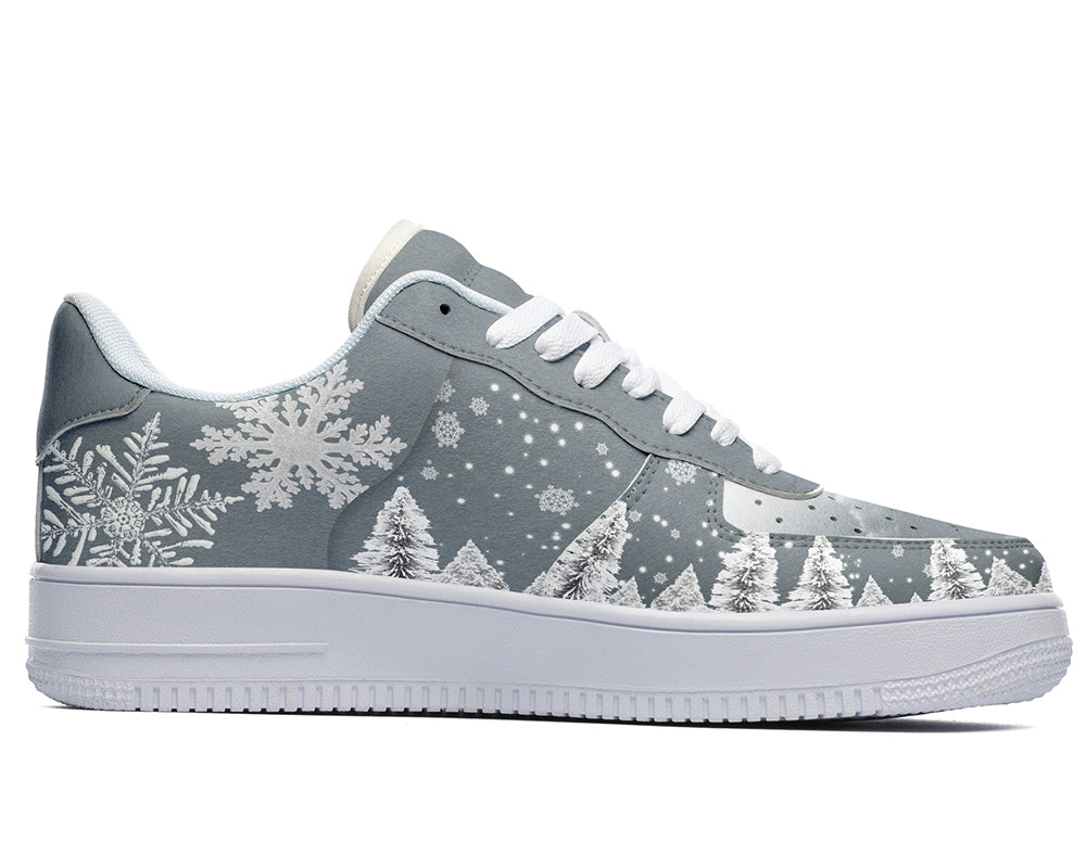 Winter Sneakers: Winter Forest Illustration Court Sneakers