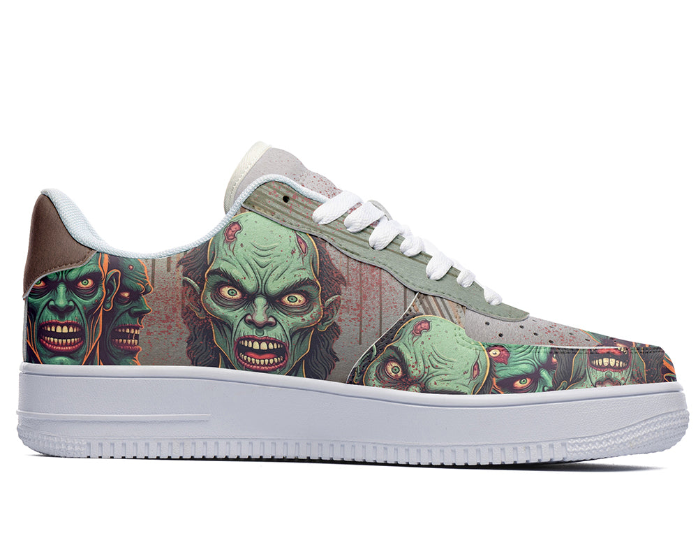 Zombie Sneakers: Undead Zombie Pattern Court Sneakers