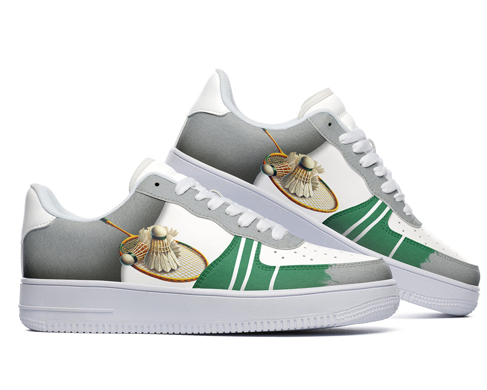 Badminton Sneakers: Badminton Racket Illustration Court Sneakers