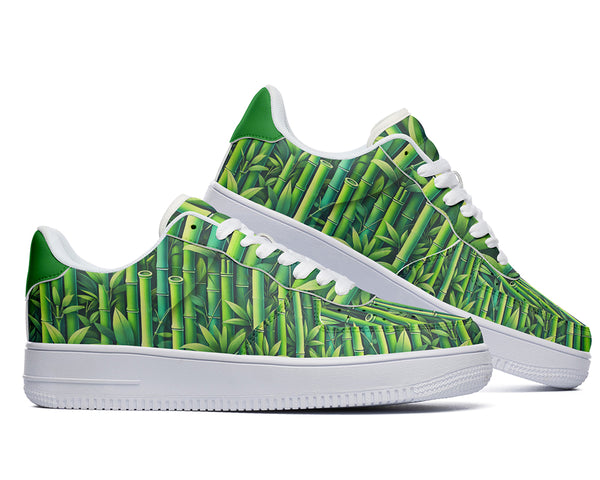 Bammb0 Pattern Bamboo Sneakers: Bamboo Pattern Court Sneakers