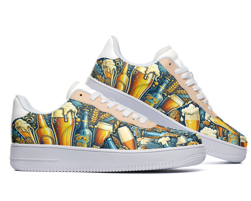 Beer Sneakers: Beer Illustration Court Sneakers