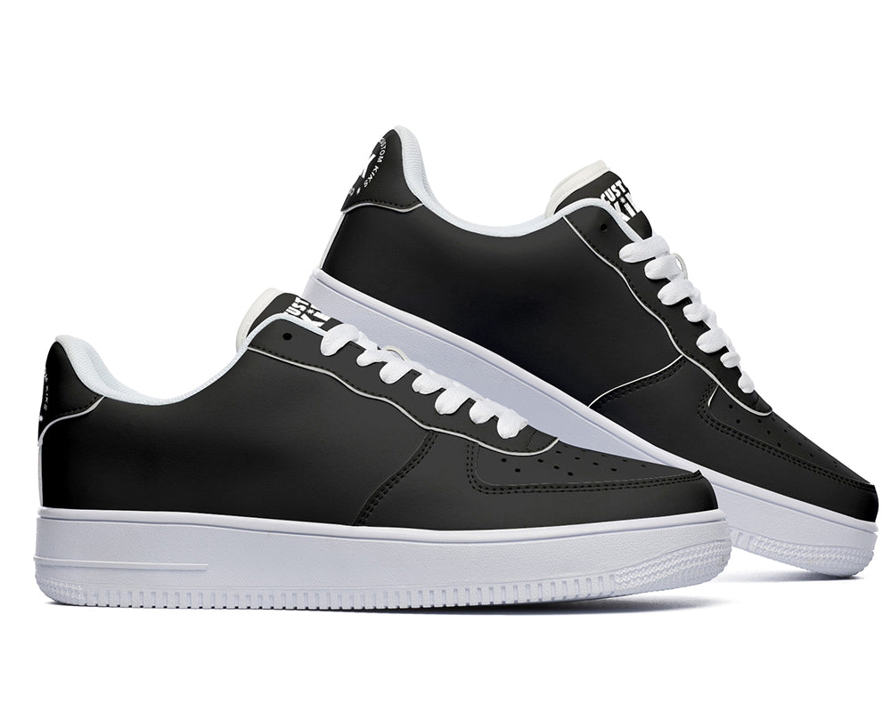 Black Sneakers: Solid Black Court Sneakers