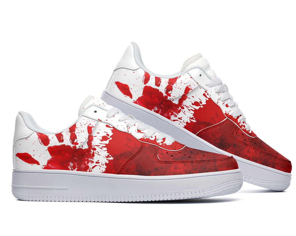Horror Theme Sneakers: Blood Splatter Court Shoes