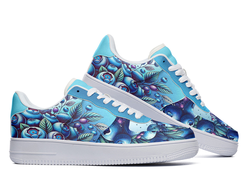 Blueberry Sneakers: Blueberry Illustration Court Sneakers