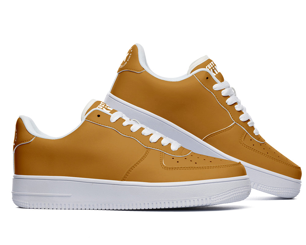 Camel Sneakers: Solid Camel Court Sneakers