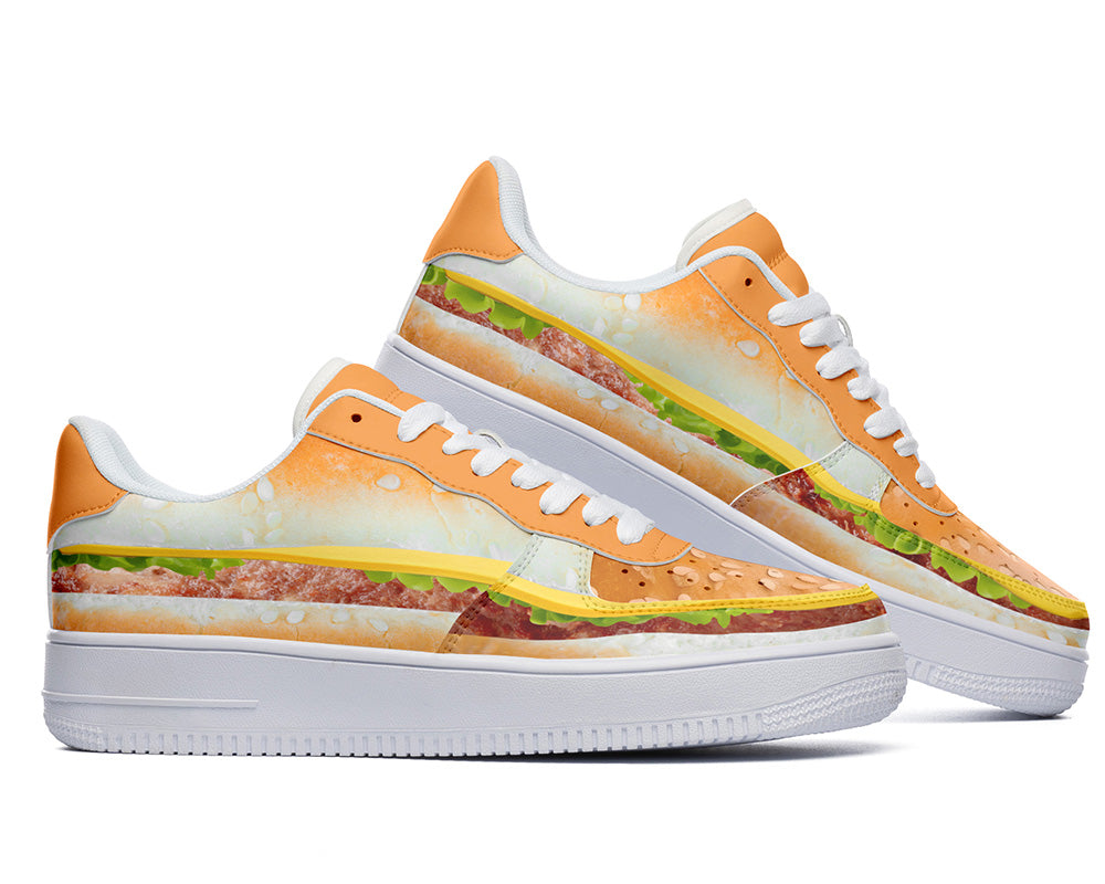 Burger Sneakers: Burger Illustration Court Sneakers