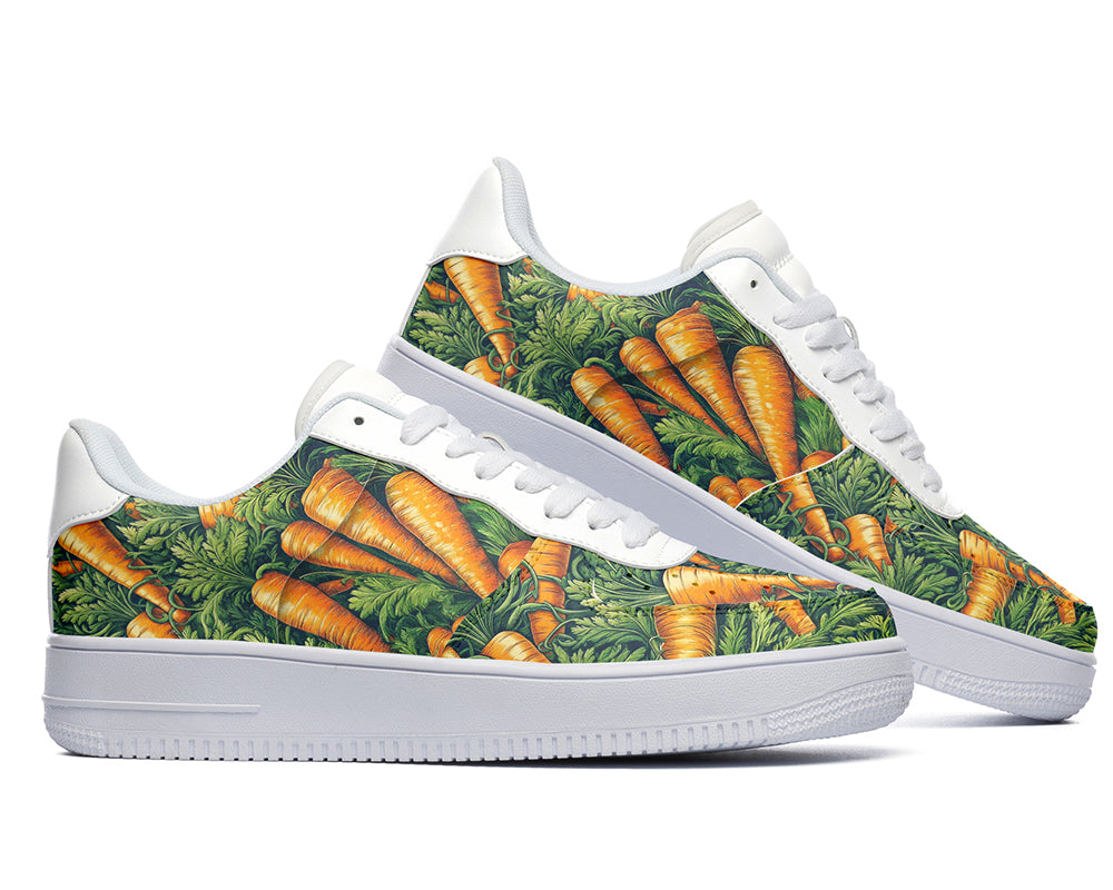 Carrot Sneakers: Carrot Pattern Court Sneakers