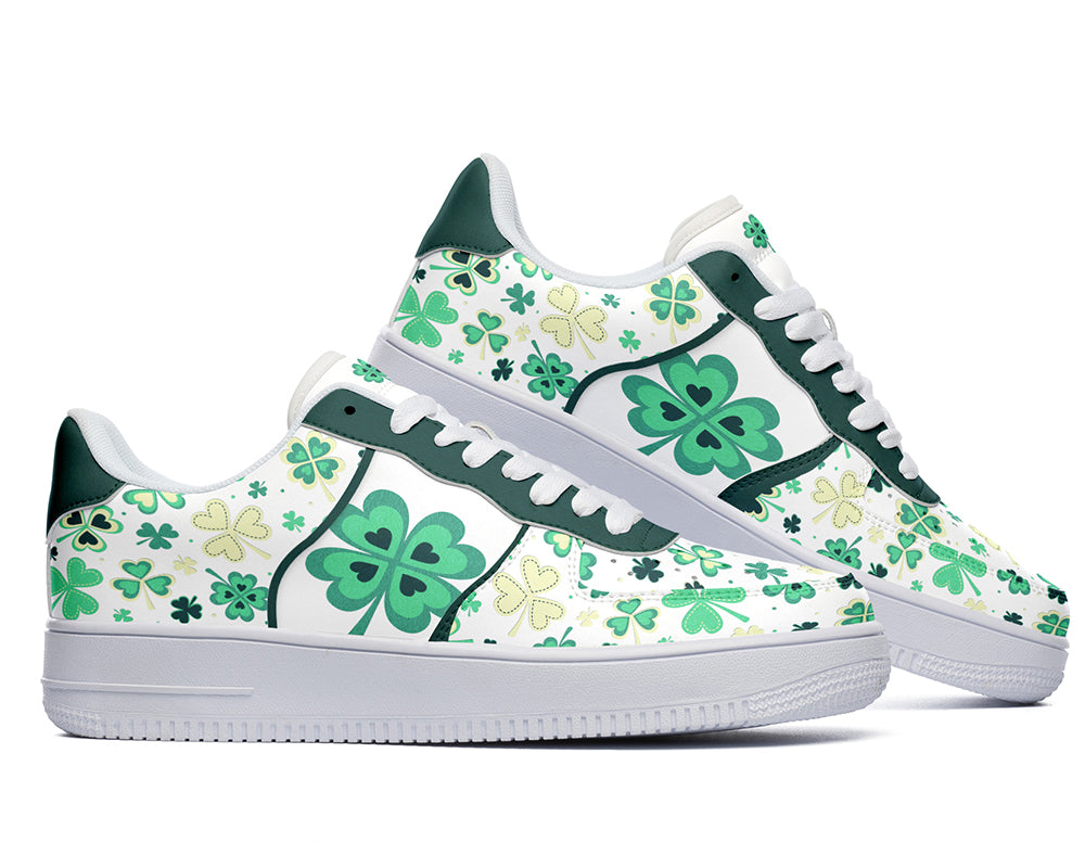 Saint Patrick Sneakers: Lucky Clover Court Sneakers