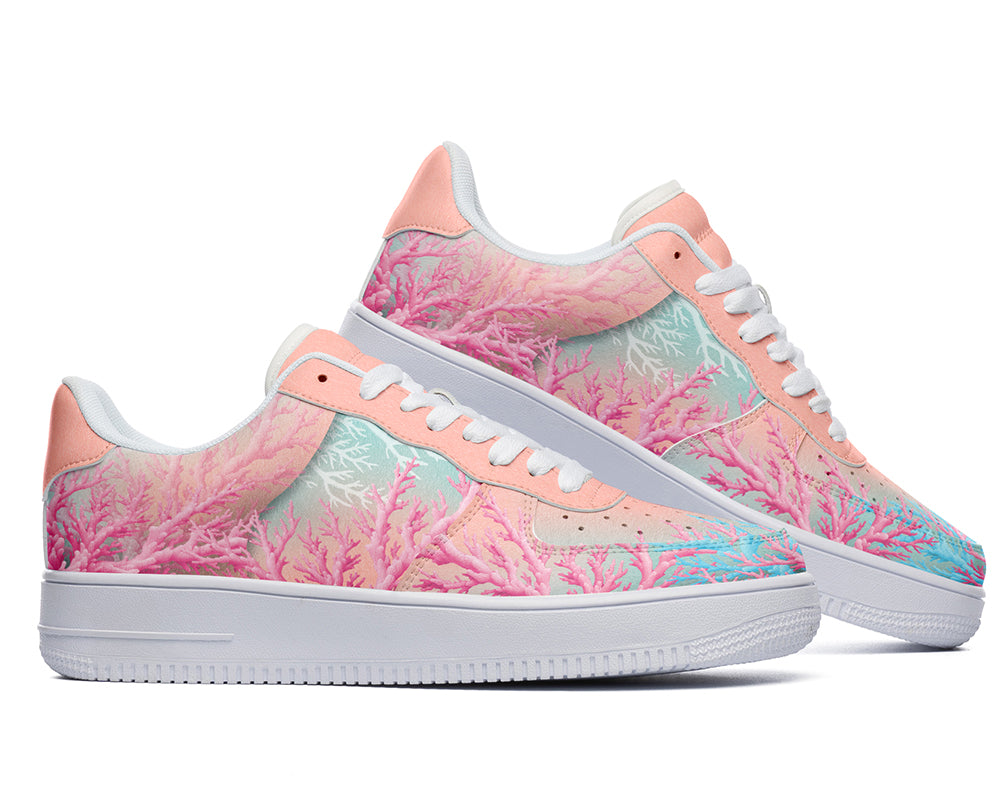 Coral Sneakers: Coral Reef Illustration Court Sneakers