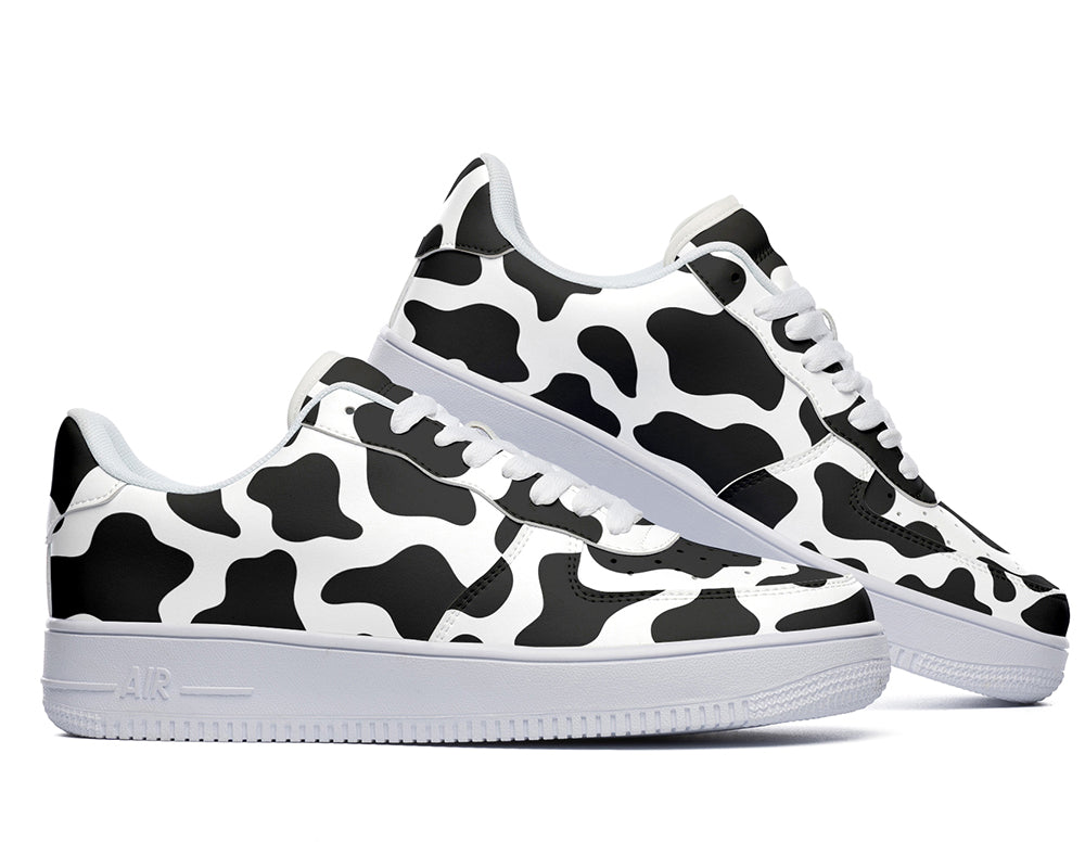 Cow Print Sneakers: Cow Print Pattern Court Sneakers