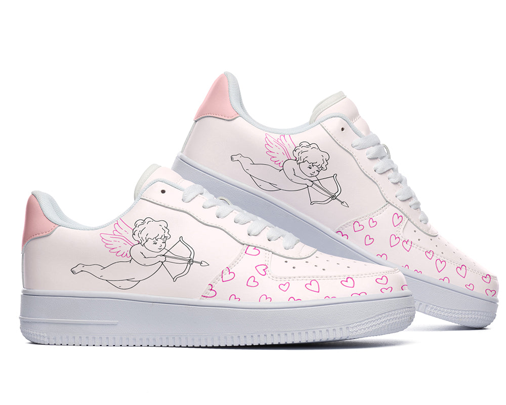 Cupid Sneakers: Cupid Pattern Court Sneakers