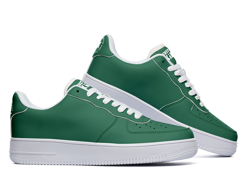 Hunter Green Sneakers: Solid Hunter Green Court Sneakers