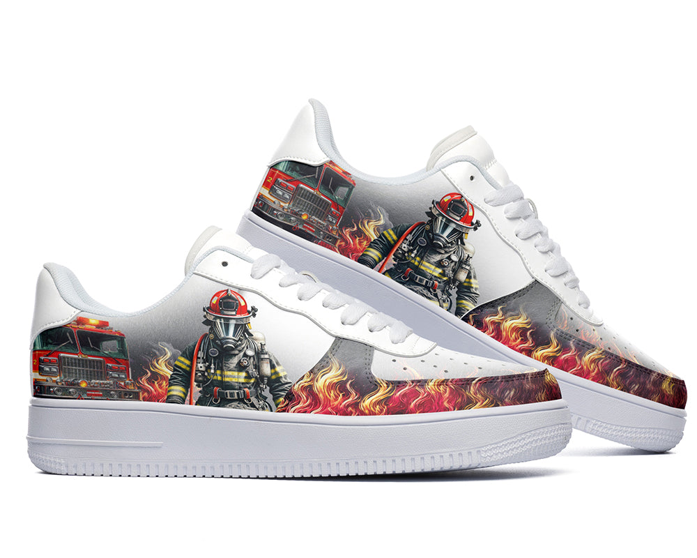 Firefighter Sneakers: Firefighter Illustration Court Sneakers