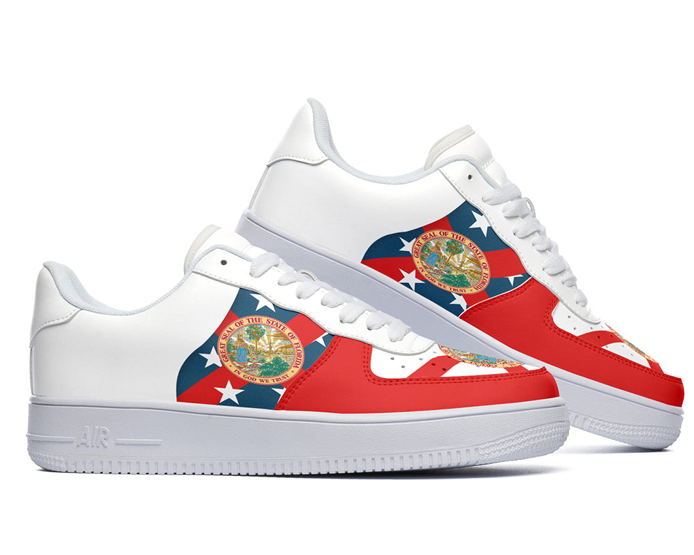 Florida Sneakers: Florida State Flag Pattern Court Sneakers