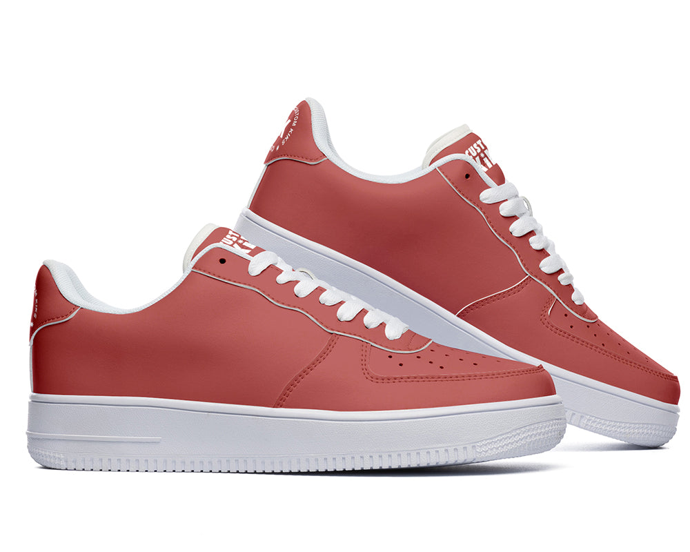 Burgundy Sneakers: Solid Burgundy Court Sneakers
