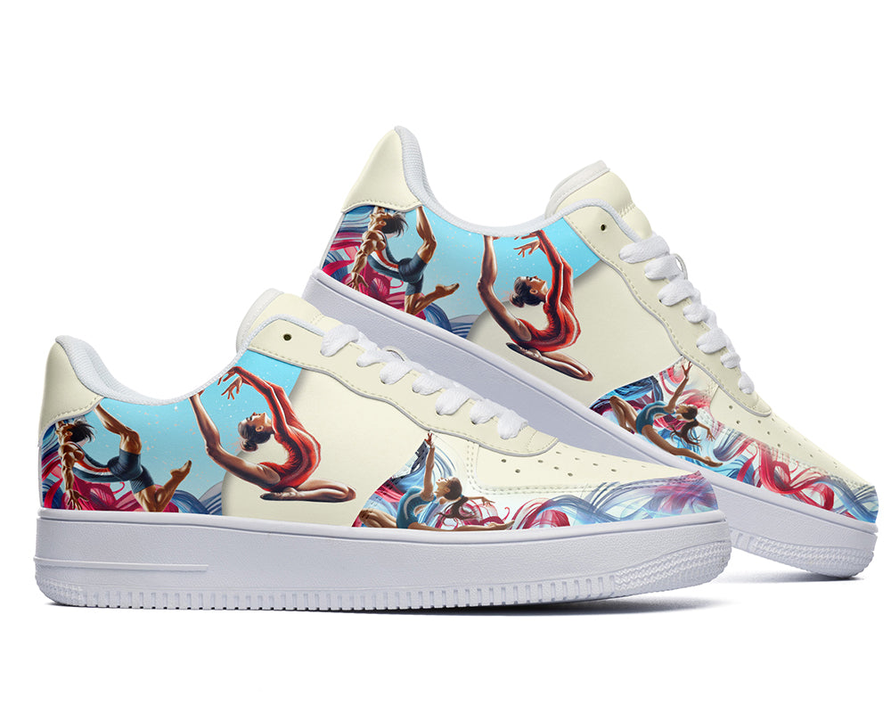 Gymnastics Sneakers: Gymnast Illustration Court Sneakers