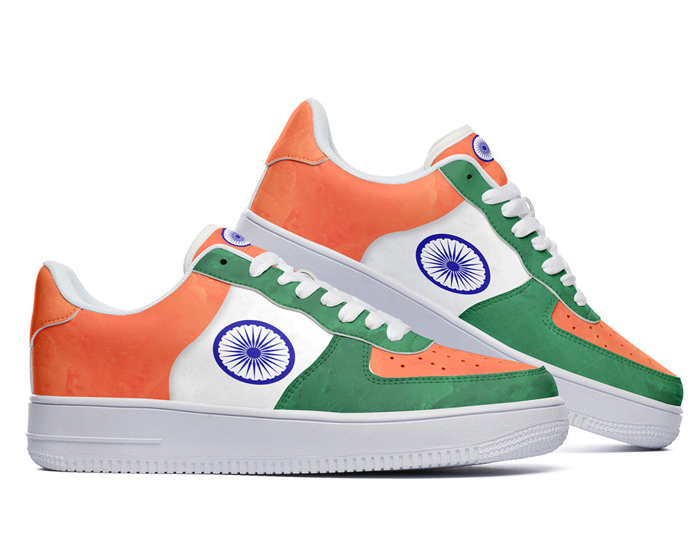Indian Flag Sneakers: Indian Flag Pattern Court Sneakers