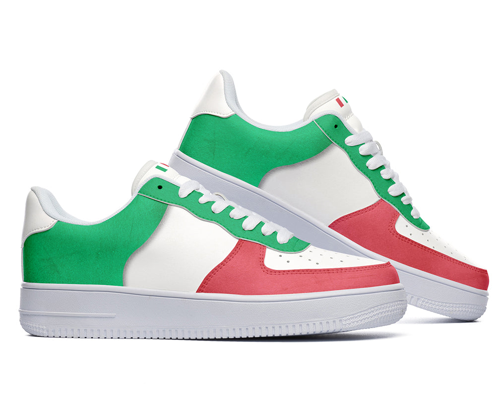 Italian Flag Sneakers: Italian Flag Pattern Court Sneakers