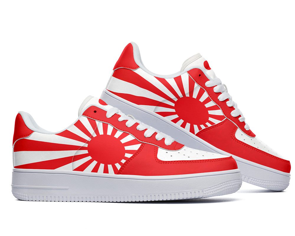 Japan Sneakers: Red Sun Rays Court Sneakers
