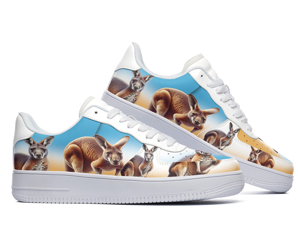 Kangaroo Sneakers: Group of Kangaroo Illustration Court Sneakers