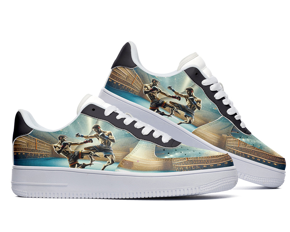 Kickboxing Sneakers: Kickboxing Illustration Court Sneakers