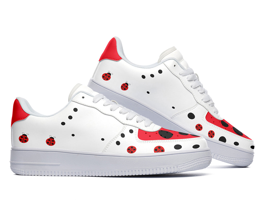 Ladybug Sneakers: Ladybug Pattern Court Sneakers