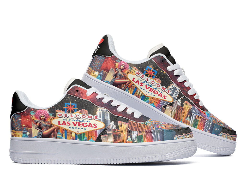 Las Vegas Sneakers: Las Vegas City Illustration Court Sneakers