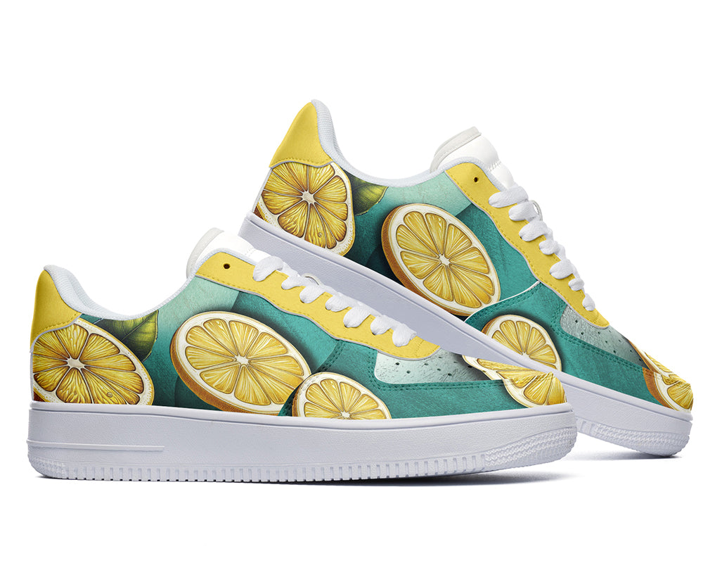 Lemon Sneakers: Lemon Pattern Court Sneakers