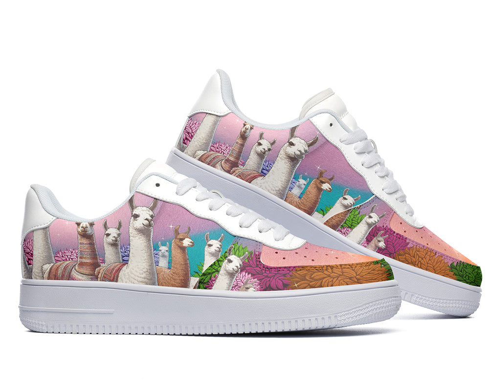 Llama Sneakers: Llama Illustration Court Sneakers