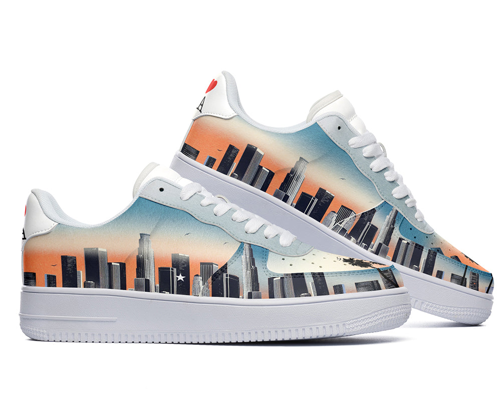 Los Angeles Sneakers: Los Angeles City Illustration Court Sneakers