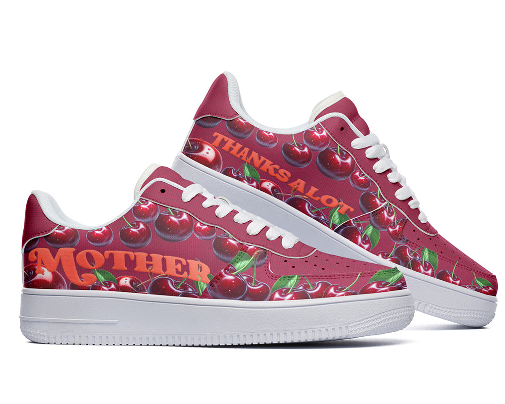 RED CHERRY SNEAKERS – THANKS A LOT, MOM