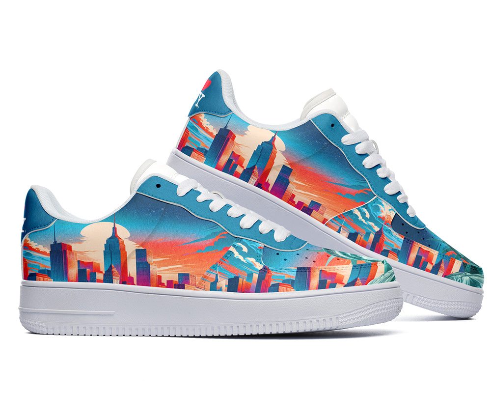 New York Sneakers: New York City Skyline Illustration Court Sneakers
