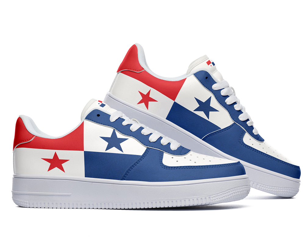 Panama Flag Sneakers: Panama Flag Pattern Court Sneakers