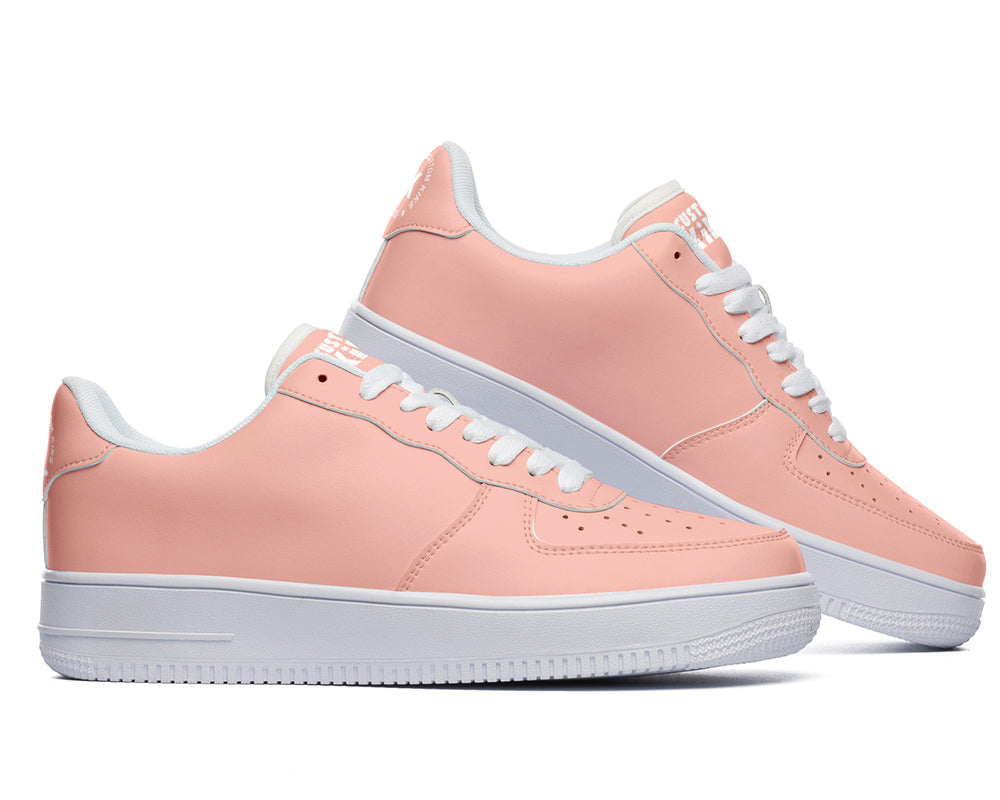 Peach Sneakers: Solid Peach Court Sneakers
