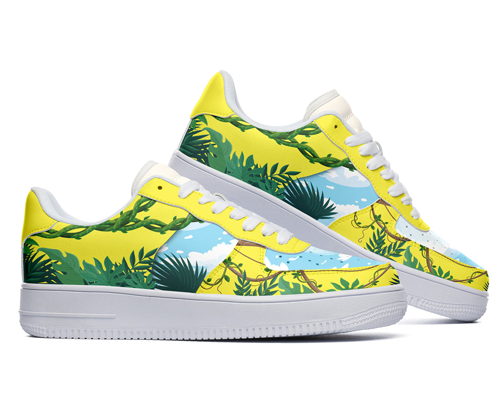Plant Sneakers: Plant Pattern Court Sneakers