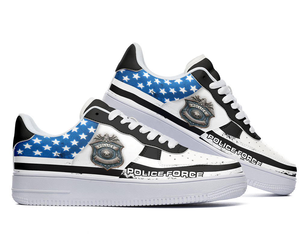Police Sneakers: Police Badge Graphic Court Sneakers