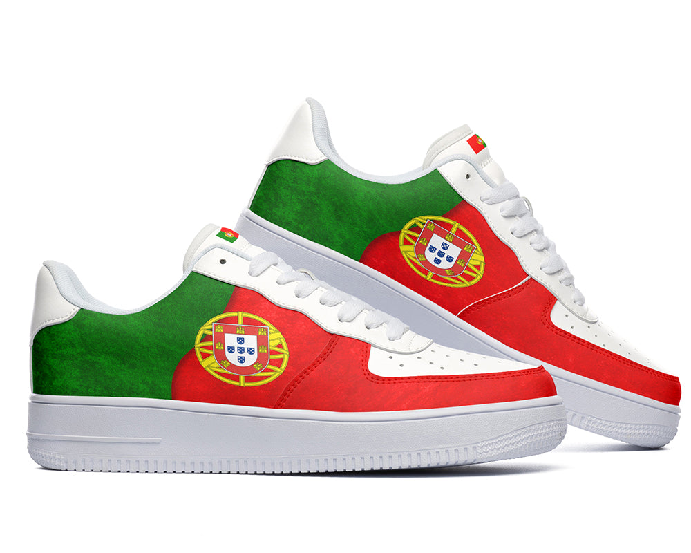 Portuguese Flag Sneakers: Portuguese Flag Pattern Court Sneakers