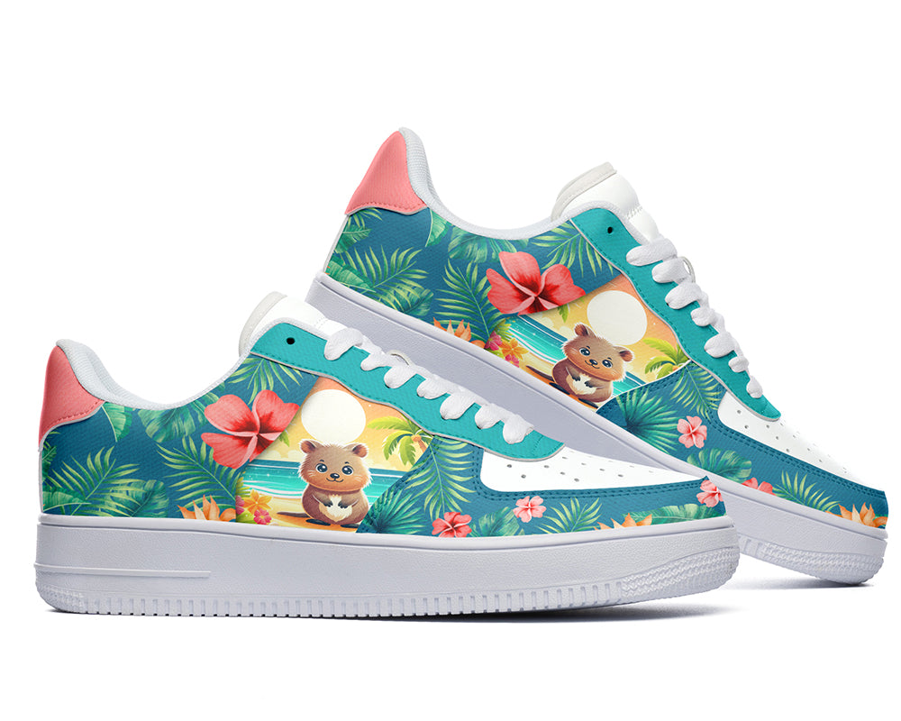 Cute Animal Sneakers: Cute Animal Illustration Court Sneakers