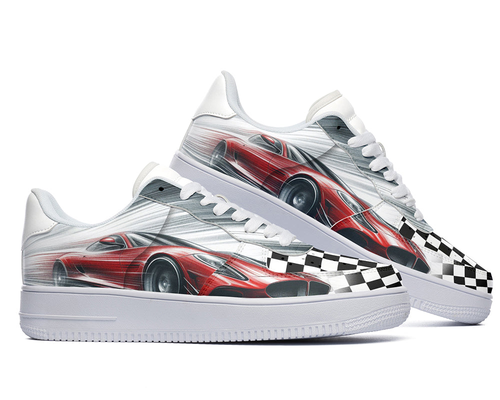 Racing Sneakers: Racing Pattern Court Sneakers