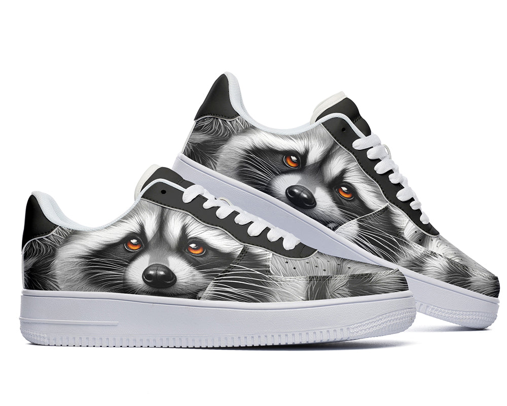 Raccoon Sneakers: Raccoon Illustration Court Sneakers