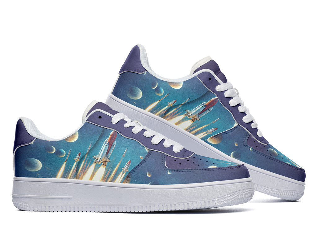 Rocket Sneakers: Rocket Illustration Court Sneakers