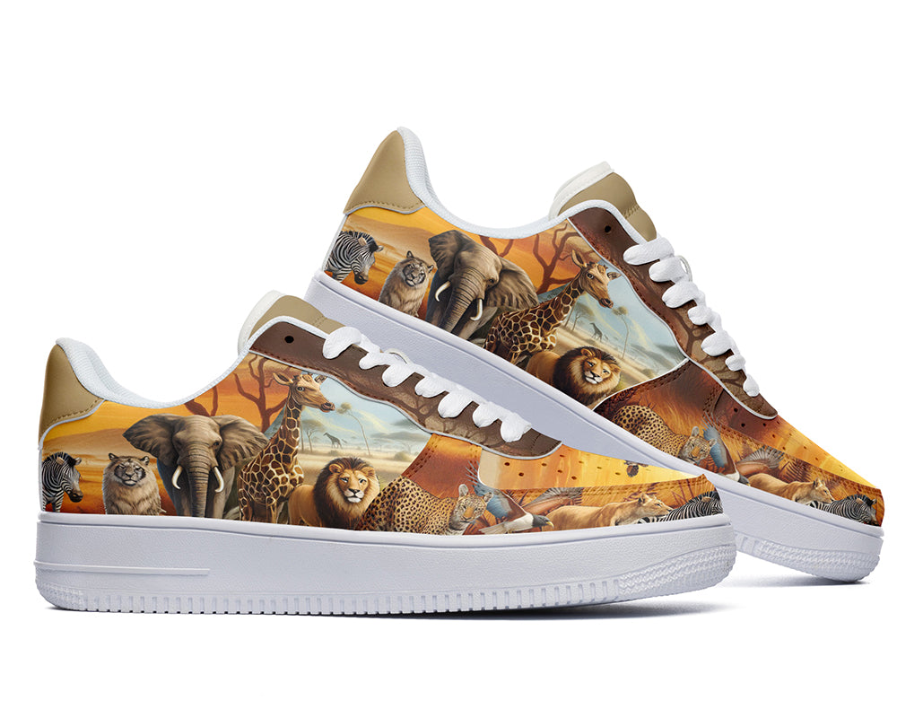 Safari Sneakers: Safari Animals Illustration Court Sneakers